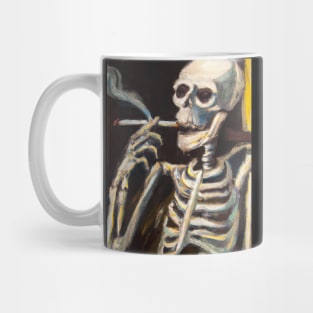 Skeleton Smoking a Cigarette Mug